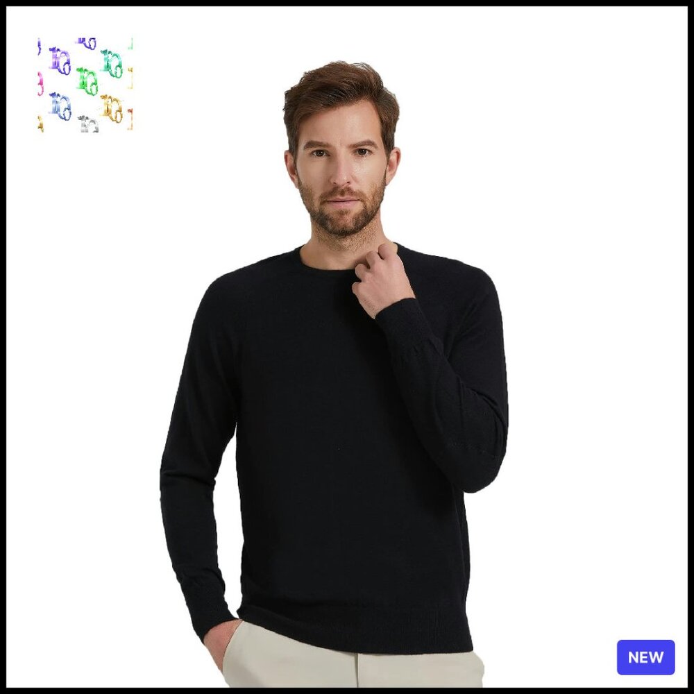 Men's 100% Cashmere Sweater Long Sleeve Crewneck Raglan Classic Elegant